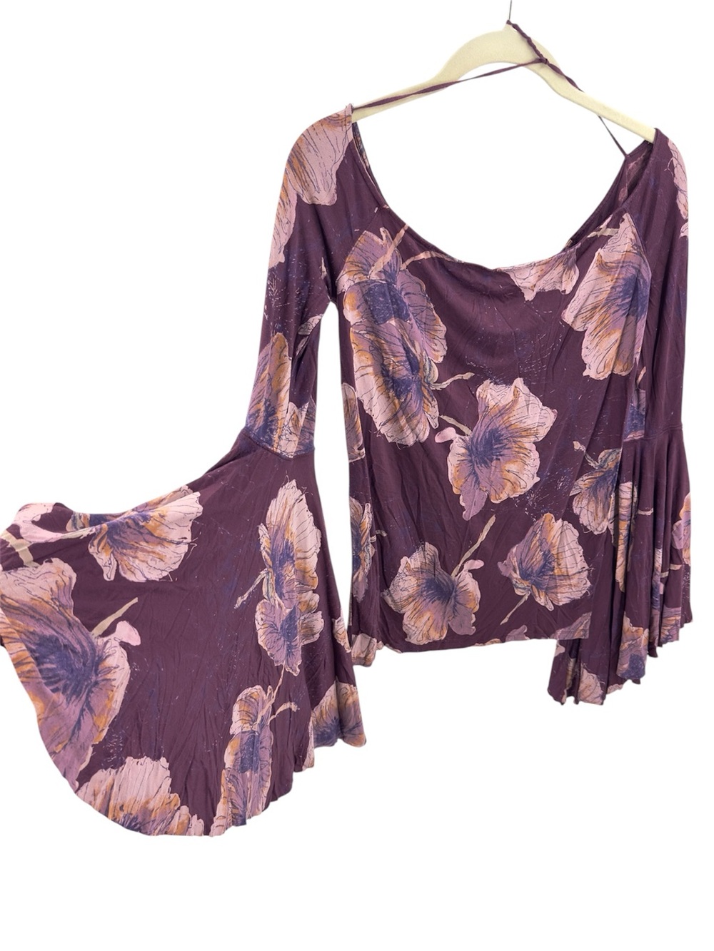Free People Birds Of Paradise Top Size Large Boho Fairy Bell Sleeve Festival